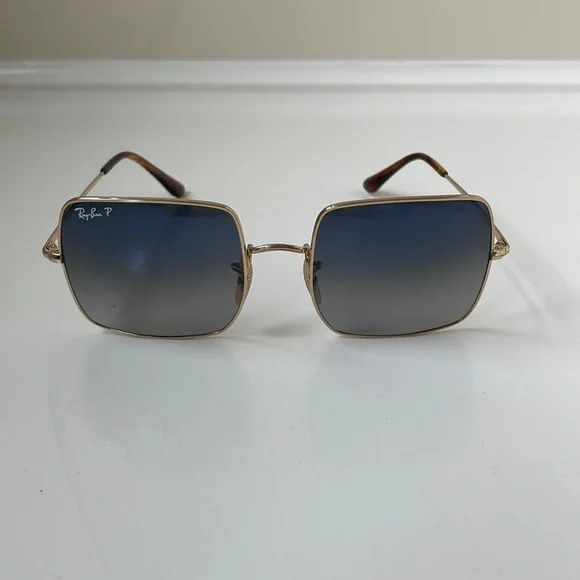 Ray-Ban SQUARE 1971 CLASSIC Sunglasses Gold Blue Grey case 0RB1971__914778__STD__shad__qt.png main image 4